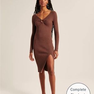 A&F Long-Sleeve O-Ring Sweater Midi Dress 🖤